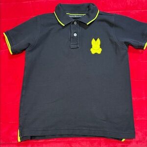 Psycho Bunny Black Polo with Yellow Trim
